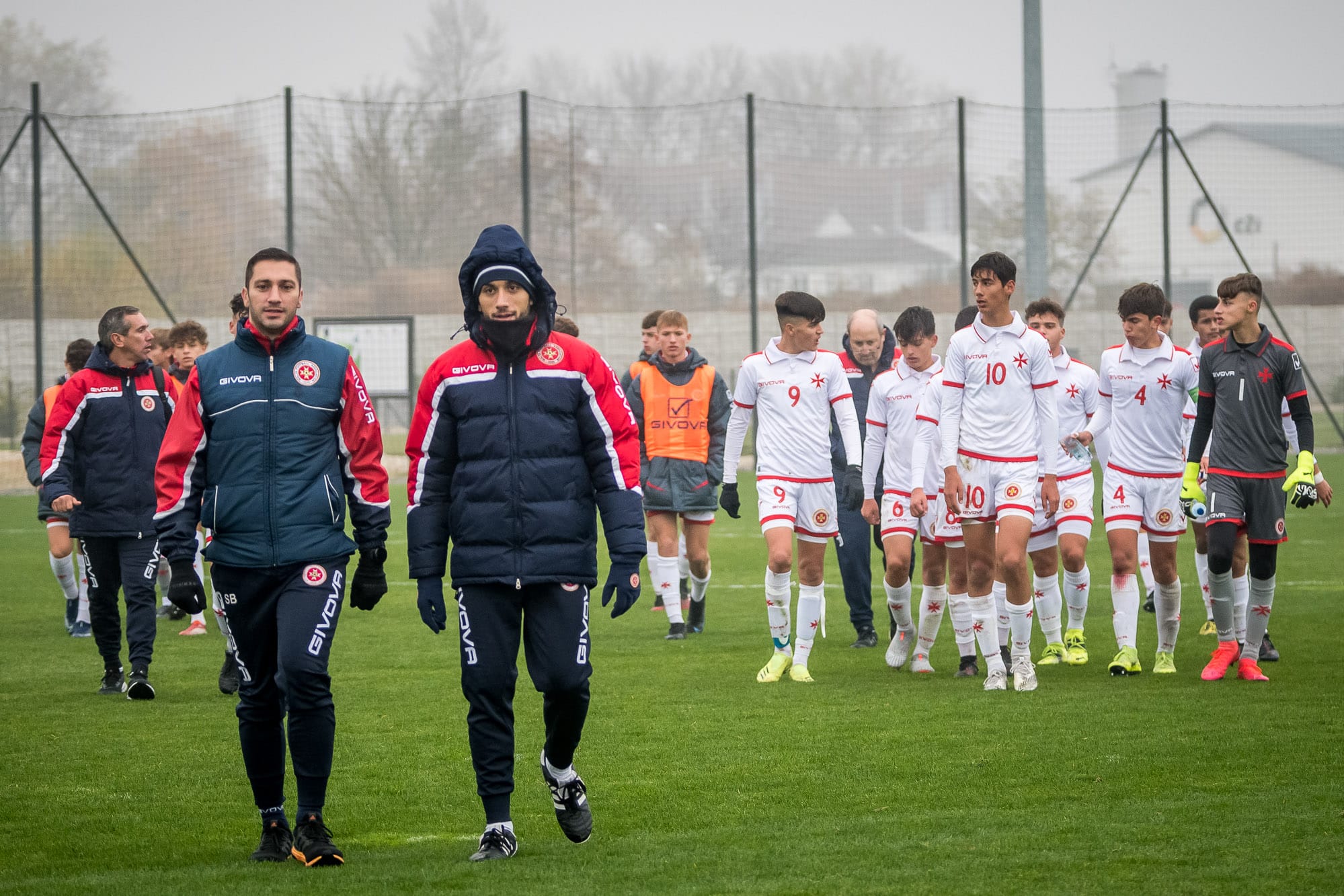 Sam Bartolo leading Malta National Team onto pitch